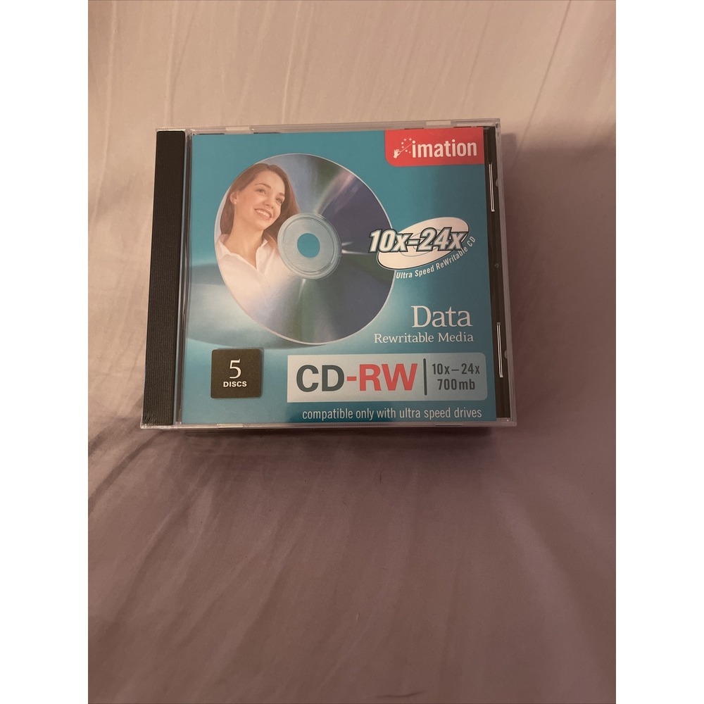 Unopened Imation CD-RW 10x-24x 700mb 80min Rewritable Media CDs Lot Of 5